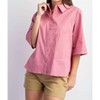 Women's Stretch Poplin Button Down Top - Easel - 2 of 3
