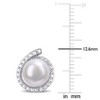 EVERLY JEWELRY | Sterling Silver 8 - 8.5 MM Freshwater Pearl and Diamond Accent Swirl Stud Earrings– Multiple Pearl Color Options - 3 of 4