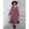 Women's Plus Size Sweater Dress Casual V Neck Long Sleeve Fall Winter Knit Dress with Pockets - 4 of 4