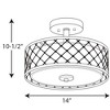 Progress Lighting Mingle 1-Light Semi-Flush LED Fixture, Brushed Nickel, Etched Parchment Glass Shade - 3 of 4