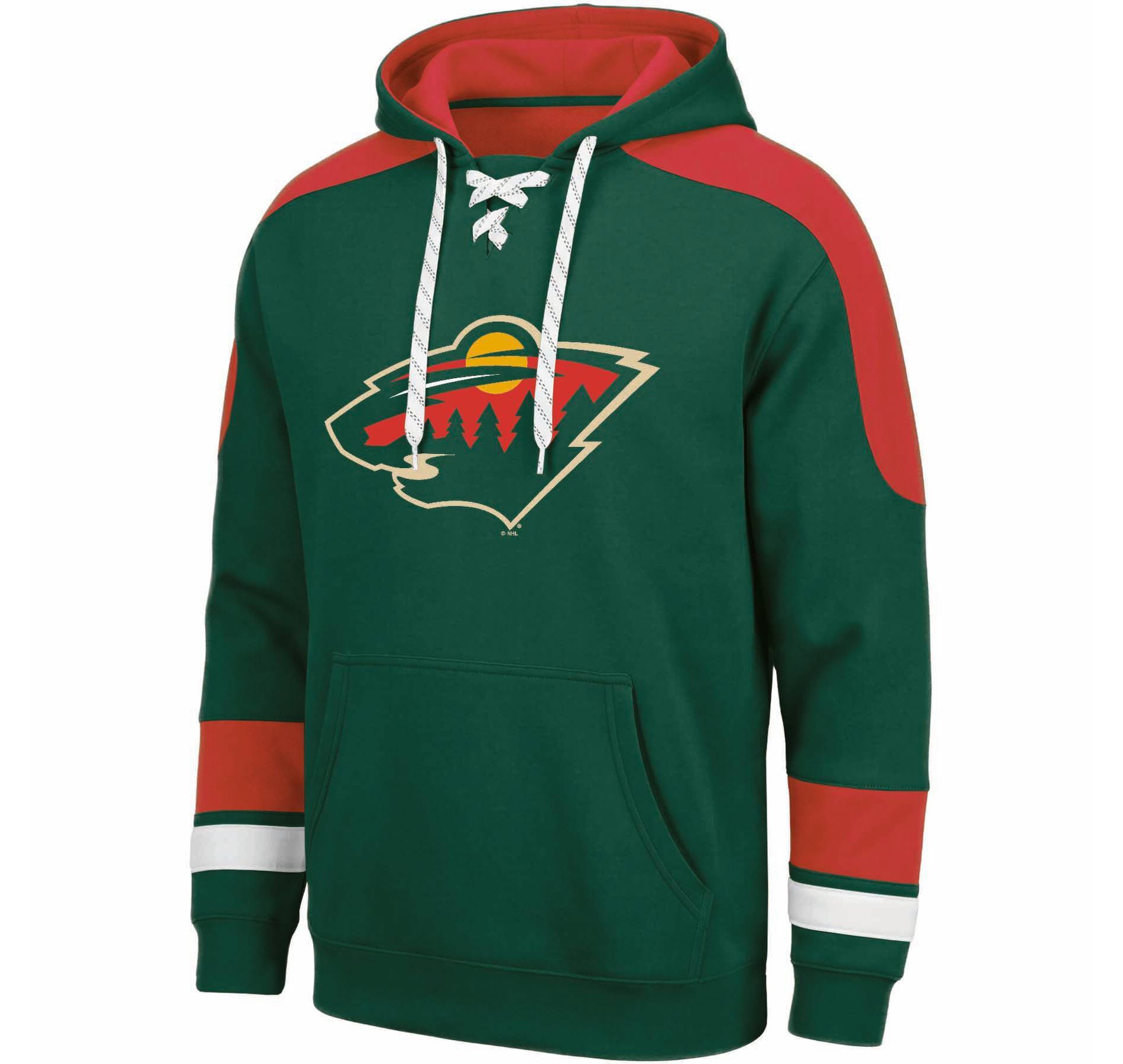 NHL Minnesota Wild Men's Lace Hooded Sweatshirt