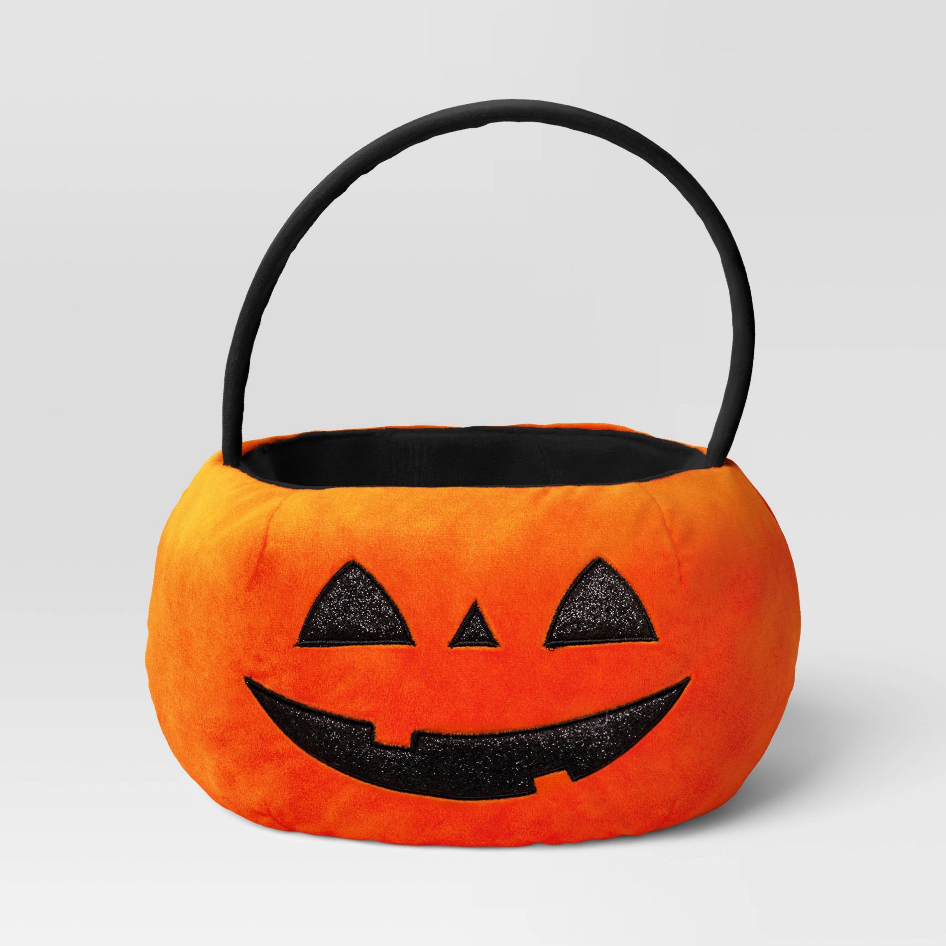 Halloween Pumpkin Round Polyester Trick or Treat Decorative Bling Basket - Hyde and EEK! Boutique™