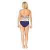 Women's Gradient Floral Strapless Blouson Keyhole One Piece Swimsuit - 4 of 4