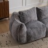 75.2” Modern Fluffy 2-Seater Bean Bag Sofa Couch, Oversized Cozy Loveseat Chase Lounge Chair with 2 Pillows for Living Room Bedroom - 4 of 4