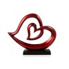 HomeRoots 12" Red and Black Aluminum Tabletop Sculpture - 4 of 4