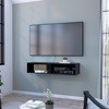 47.68" Manufactured Wood Black Floating TV Stand with Spacious Open Shelves and Wall-Mounted Design for Living Room - 4 of 4