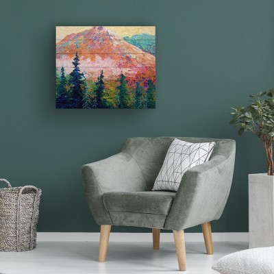 Marion Rose Vibrant Mountain Landscape Wood Canvas Art