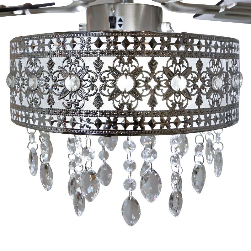52&#34; LED 5-Blade Roxsie Crystal Chandelier Lighted Ceiling Fan - River of Goods, 6 of 17