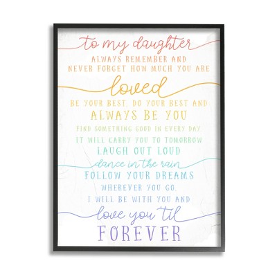 Stupell Industries My Daughter Love You Forever Quote Rainbow Typography