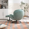 CAVINAS Modern Velvet Accent Chair with Ottoman, Armless Upholstered Lounge Chair with Black Metal Legs for Living Room or Bedroom - 2 of 4
