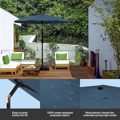 Navy Blue 9' Outdoor Patio Market Umbrella with Rib Replacement