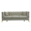 TiramisuBest 82.67" Modern Velvet 3-Seater Chesterfield Style Beige Couch for Living Room with 2 Pillows - Beige - 2 of 4