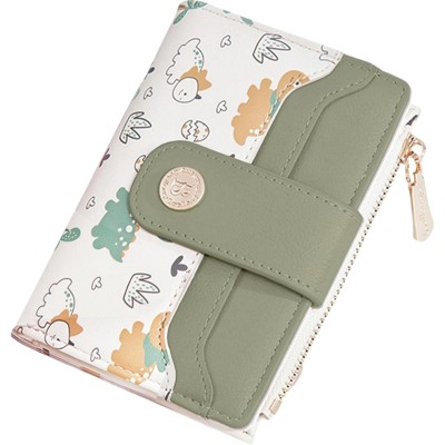 FATMOON Small Wallet for Women - RFID Blocking Bifold Ladies Purse with Zipper Coin Pocket | Animal Print Design & Portable for Travel,Daily