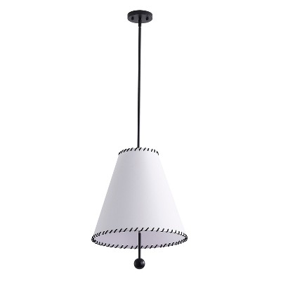 Modern Black and White Fabric Pendant Light Cone Shade Hanging Fixture for Bedroom Hallway