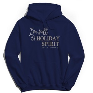 Rerun Island Men's Christmas I'M Fulll Of Long Sleeve Graphic Cotton Hoodie - 1 of 1