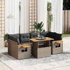 vidaXL Garden Sofa Set Gray PE rattan Large Adjustable Armrests - 2 of 4