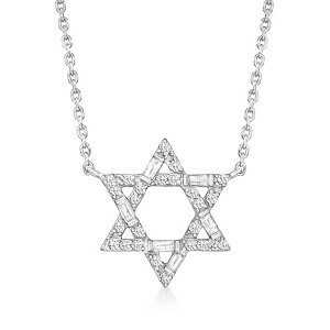 Ross-Simons 0.25 ct. t.w. Diamond Star Of David Necklace in Sterling Silver - 1 of 3