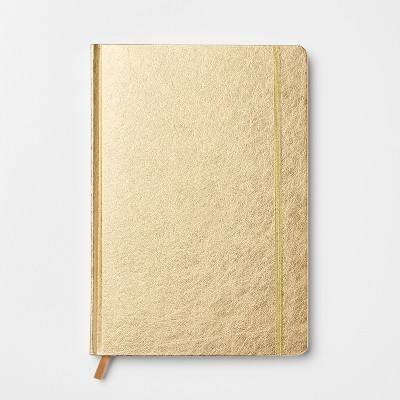 192pg Ruled Journal 10"x7" Metallic Gold - Threshold™: Hard Cover, College Ruled, FSC Certified, Gold Notebook