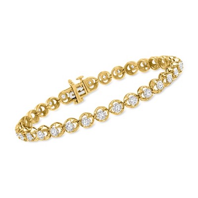 Ross-Simons 1.00 ct. t.w. Diamond Tennis Bracelet in 18kt Gold Over Sterling Size 8