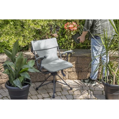 Gray Portable 360 Degree Swivel Camping Chair with Armrests