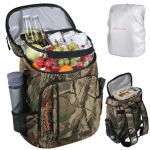 WARMOUNTS 34qt Insulated Backpack Cooler 36 Cans Soft Cooler with 2 Compartment - 1 of 4