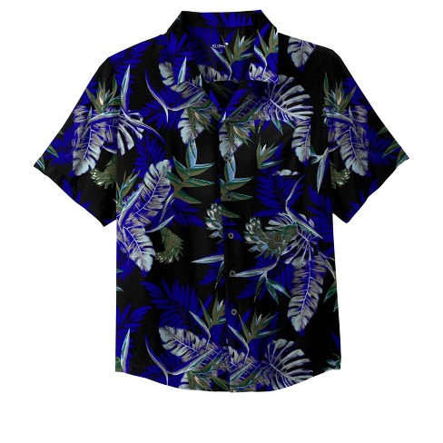 KS Island by KingSize Men's Big & Tall Printed Rayon Short-Sleeve Shirt -  Tall - 3XL, Blue Island Multicolored