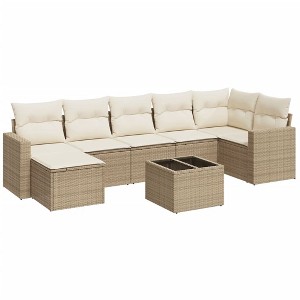vidaXL Patio Sofa Set Adjustable Feet 8-Piece Sofa Set Rectangular - 1 of 4