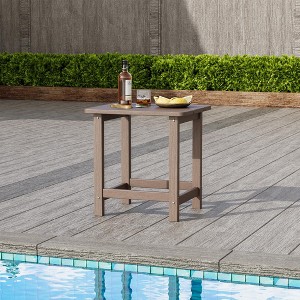HDPE Outdoor Square Small Coffee Table - Weather Resistant, Durable, Lightweight, Modern Design, Compact Size - 1 of 4