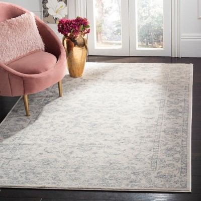 Carnegie Cream and Light Grey Synthetic Rectangular Area Rug
