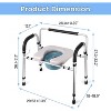Adjustable Raised Toilet Seat with The Toilet Seat Back and Handles Paper Holder Raised Toilet Seat Cover - 3 of 4