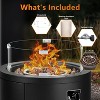 Kismile Propane Fire Pit, 20 Inch Round Outdoor Fire Pit 50000 BTU Heat Output - 2 of 4