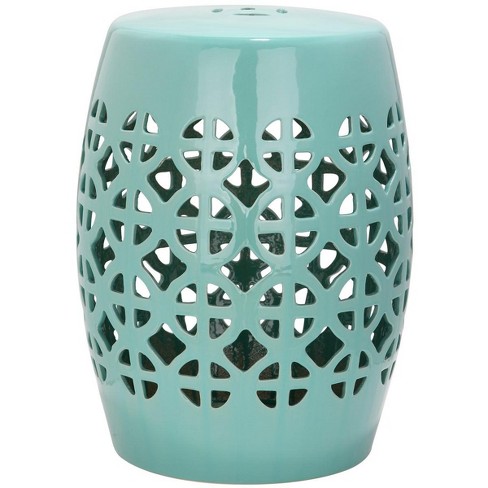 Circle Lattice Ceramic Garden Stool  - Safavieh - image 1 of 3