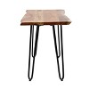 Plumb Handcrafted Modern Industrial Acacia Wood Dining Bench with Hairpin Legs Natural/Black - Christopher Knight Home - 3 of 4