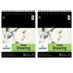 Canson Artist Series Drawing Pad, Cream Tone, Top Wire Binding, 24 Sheet, 11x14 inch, Pack of 2 - 1 of 2
