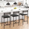 Bar Stools Set of 2/4, 25.5" Upholstered Bar Chairs with Back and Footrest, Modern Padded Kitchen Bar Stools for Island, Dining Room, Pub - 3 of 4
