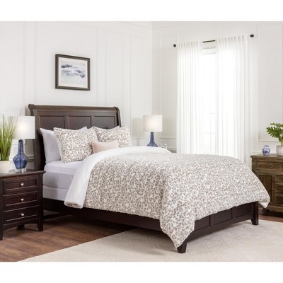 Twin Leopard Print Faux Fur Flannel Duvet Cover Set