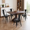 Lyngins Industrial Metal Dining Chairs Set of 4,Stackable Chairs with Rust-Resistant & Ergonomic Backrest,Accent Chairs for Kitchen,Dining Living Room - 2 of 4