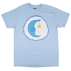 Care Bears Men's Bedtime Bear Belly Badge Adult Short Sleeve T-Shirt - 1 of 3
