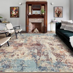 Modern Abstract Patterned Rugs,Non-slip Non-shedding,Low Pile Foldable Rugs Machine Washable,Bedroom,Living Room,Game Room - 1 of 4