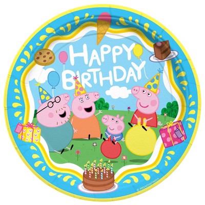 Treasures Gifted Peppa Pig Plates 7in - Peppa Pig Party Supplies - 8 Pack