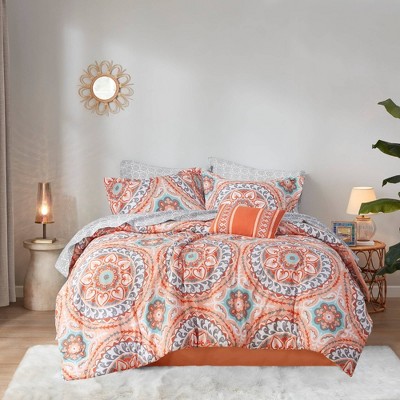 King Coral Microfiber Bohemian Comforter Set