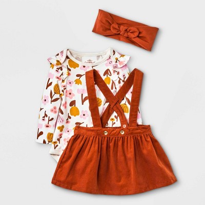 Image of Baby Girls' Corduroy Top & Skirtall Set - Cat & Jack™ 12M