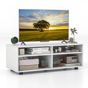 Costway 4-Cubby TV Stand Cabinet Media Console Entertainment Center with Adjustable Shelves - 1 of 4