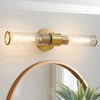 POWLIG 19.87-in 2-Light Gold Modern Dimmable Wall Sconce with Threaded Glass Shade - 3 of 4