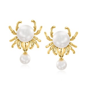 Ross-Simons 4-7.5mm Cultured Pearl Spider Drop Earrings in 18kt Gold Over Sterling - 1 of 3