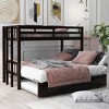 Twin Over Pull-Out Bunk Bed Platform Bed Frame With Ladder Trundle Bed With Safety Guardrail Accommodate 4 People Extendable Bunk Beds For Kids Teens - 2 of 4