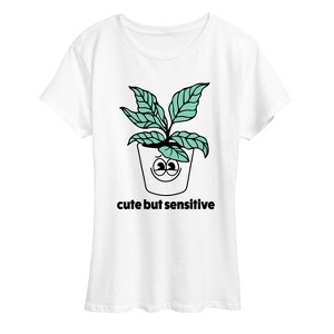 Women's - Instant Message - Cute But Sensitive Short Sleeve Graphic T-Shirt - 1 of 4
