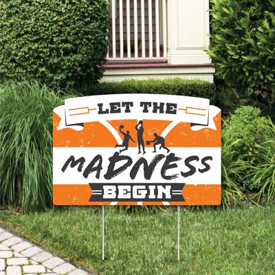 Big Dot of Happiness Basketball - Let the Madness Begin - College Basketball Party Yard Sign Lawn Decorations - Party Yardy Sign