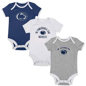 NCAA Penn State Nittany Lions Infant Boys' Short Sleeve 3pk Bodysuit Set