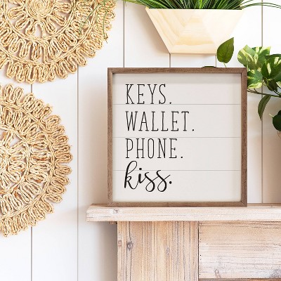 Kendrick Home Keys Wallet Phone Kiss Wall Art White